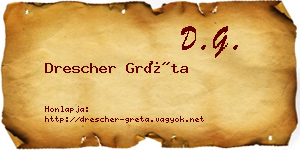 Drescher Gréta névjegykártya